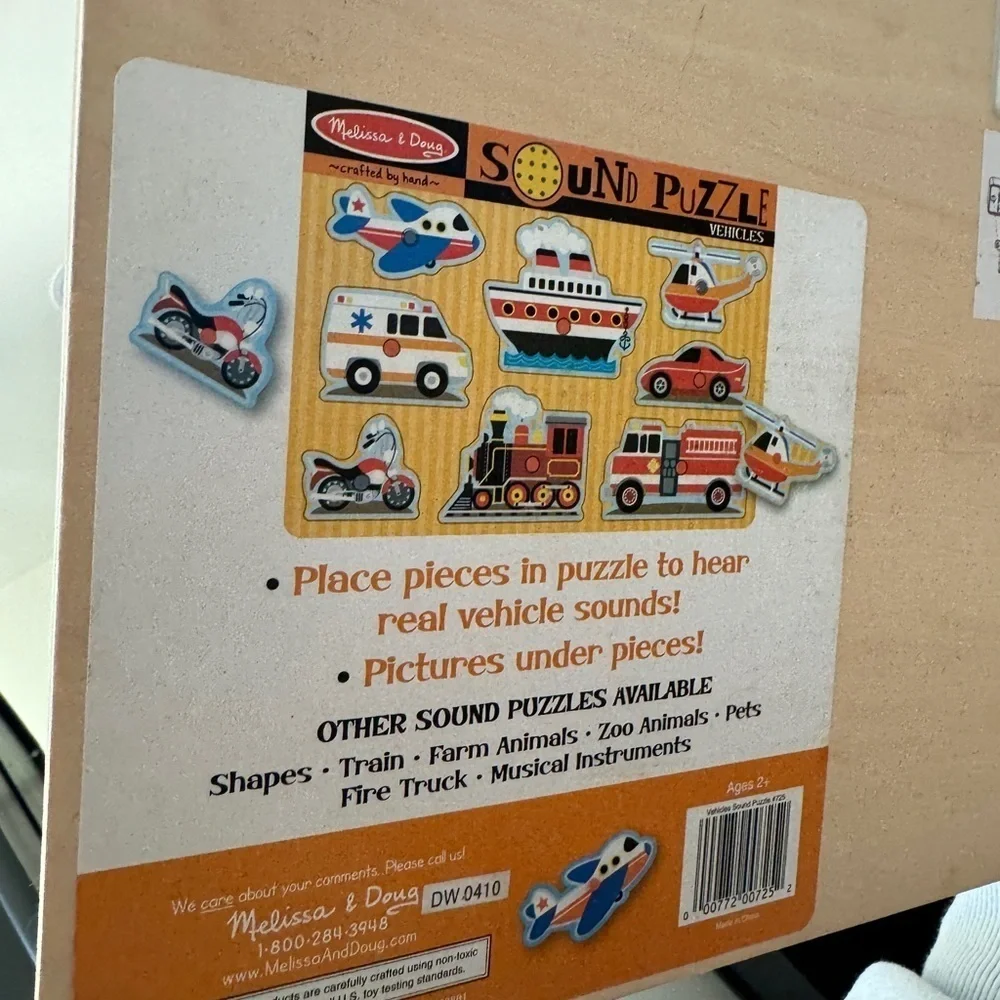 Vintage Melissa & Doug wooden puzzles sounds magnetic animals bugs vehicles baby